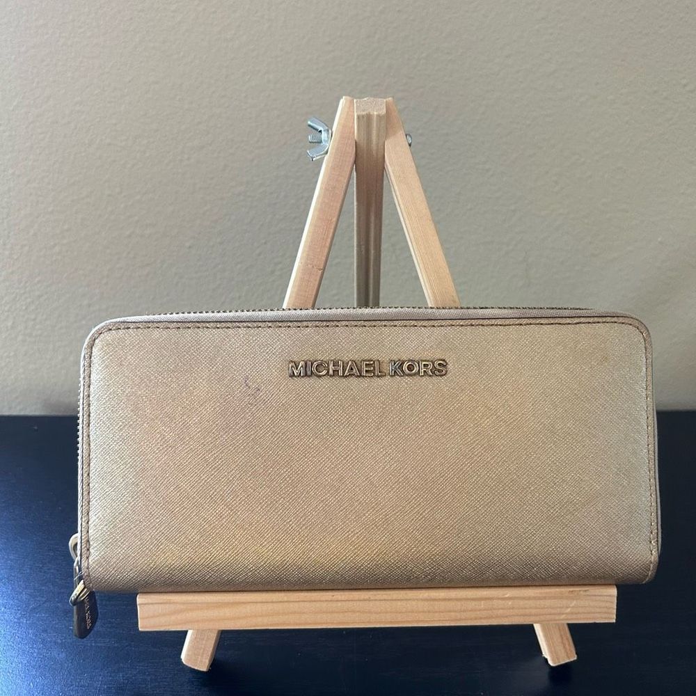 Michael Kors Long Wallet Gold Around Zip